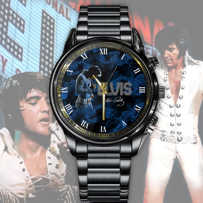 EPR010424L16VKH mk Elvis Presley Black Leather Watch IDF894757 Idea Fanatic