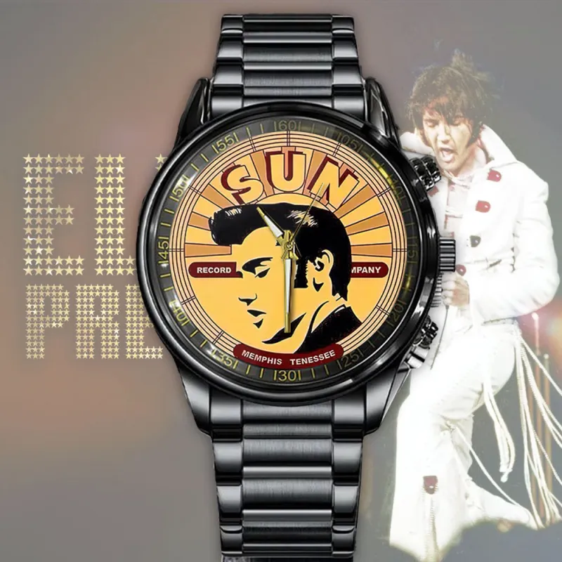 EPR010424L35VKH mk Elvis Presley Sun Rockabilly Black Stainless Steel Hand Watch IDF894760 Idea Fanatic