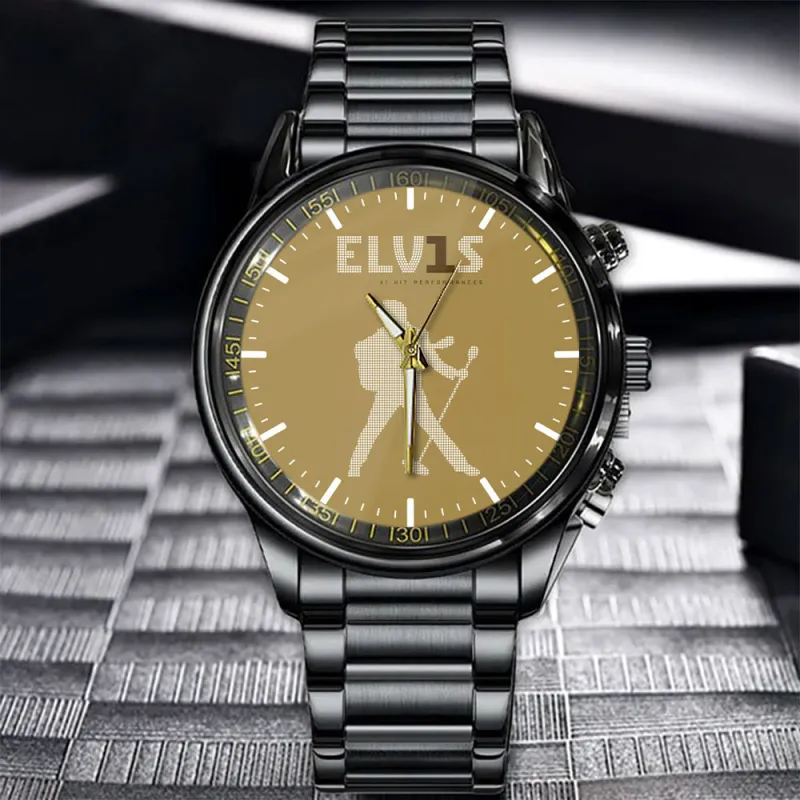 EPR010424L37VKH mk 1 Elvis Presley Black Stainless Steel Hand Watch IDF895316 Idea Fanatic