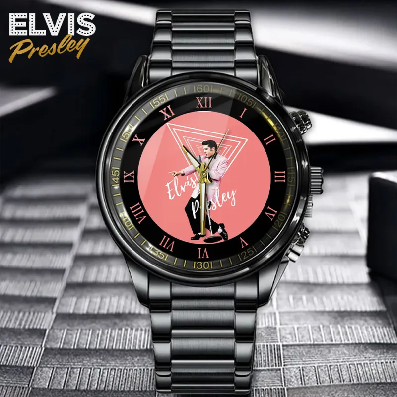 EPR030424L101TTT mk1 Elvis Presley Black Stainless Steel Hand Watch IDF896108 Idea Fanatic