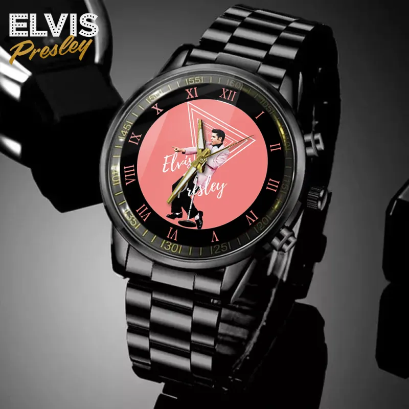 EPR030424L101TTT mk2 Elvis Presley Black Stainless Steel Hand Watch IDF896108 Idea Fanatic