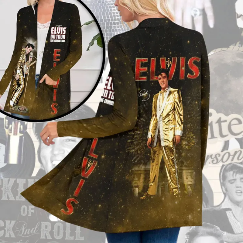 EPR050424M15 mk Elvis Presley Women’s Patch Pocket Cardigan EPR050424M15 Idea Fanatic