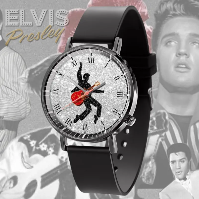 EPR150323L12 Elvis Presley Black Leather Watch IDF884220 Idea Fanatic