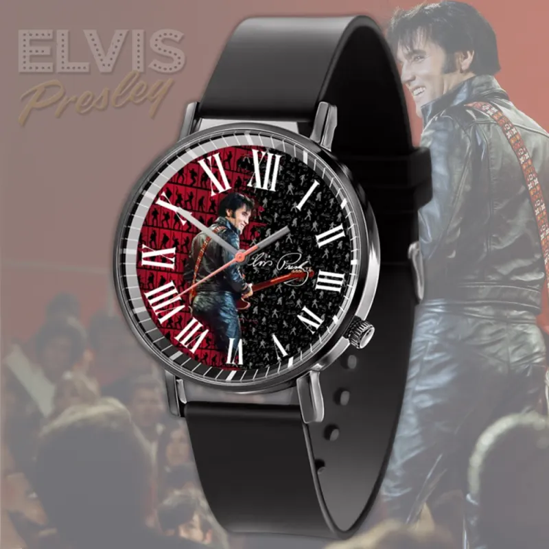 EPR150323L7 Elvis Presley Black Leather Watch IDF884189 Idea Fanatic