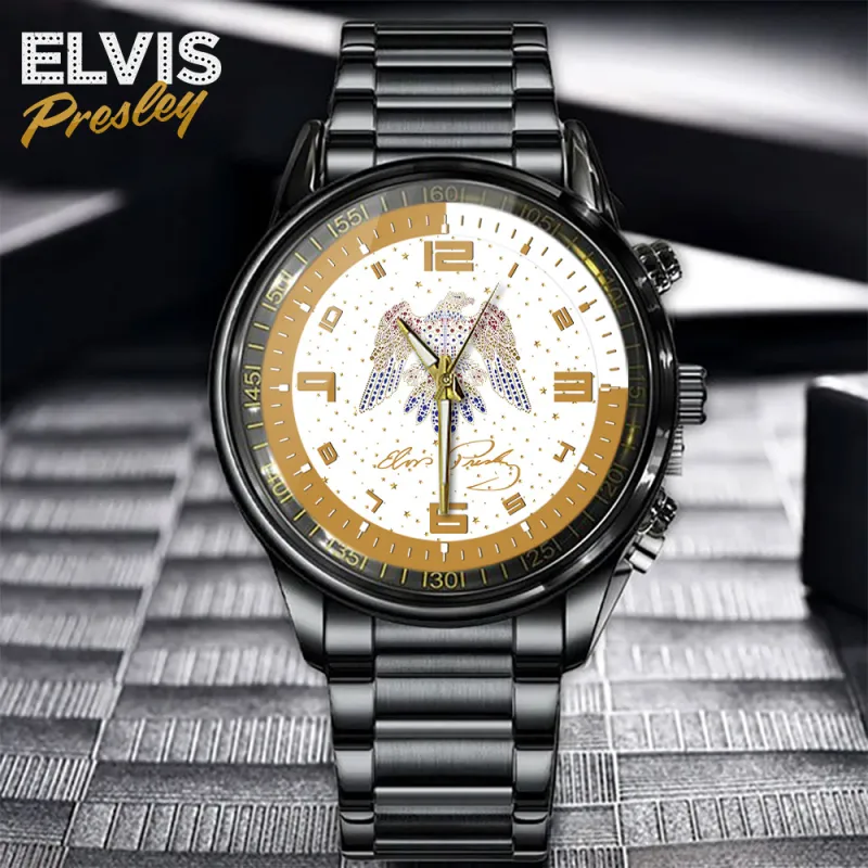 EPR240424L5TTT mk1 Elvis Presley Black Stainless Steel Hand Watch IDF905157 Idea Fanatic