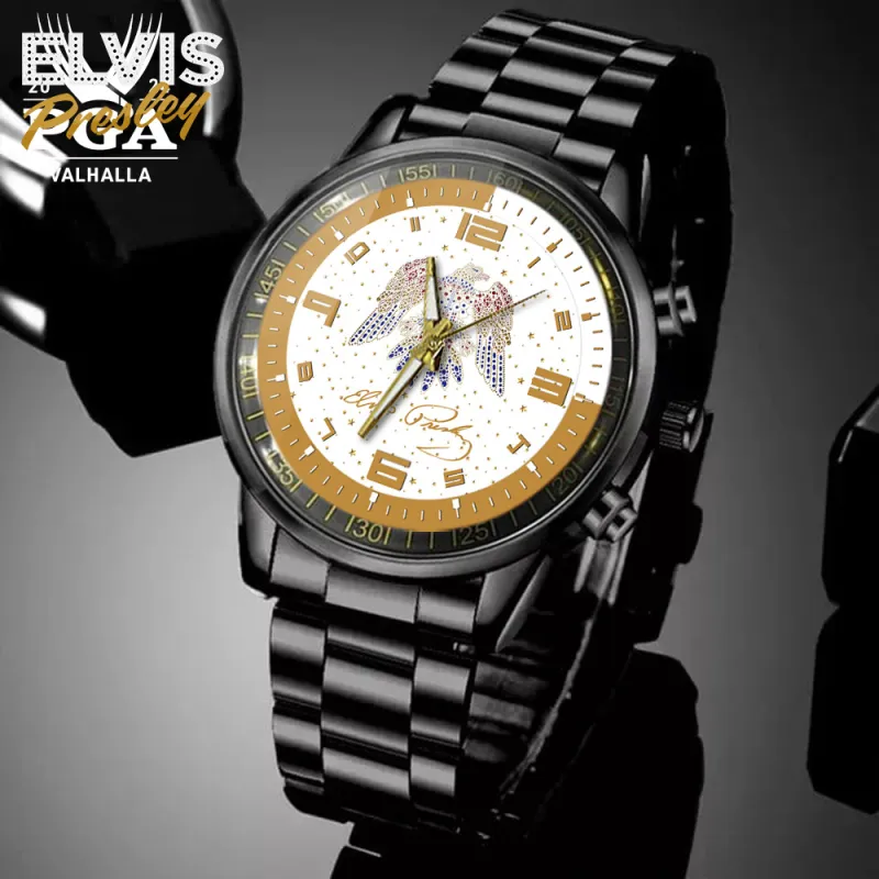 EPR240424L5TTT mk2 Elvis Presley Black Stainless Steel Hand Watch IDF905157 Idea Fanatic