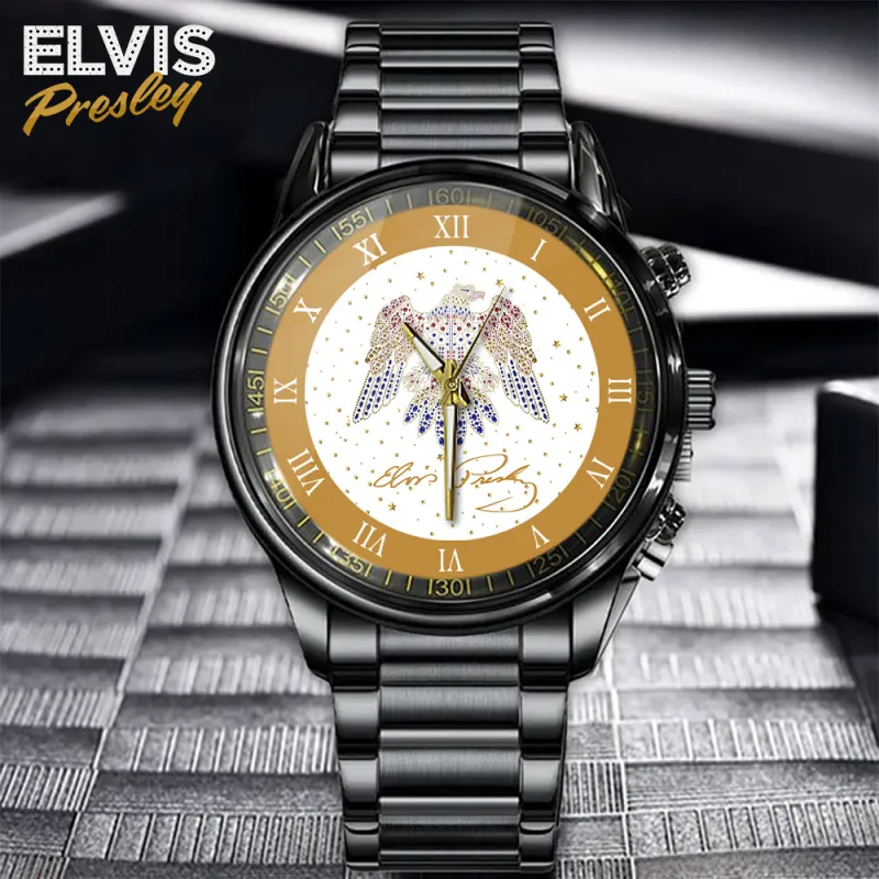 ERP280324L15TTT mk1 Elvis Presley Black Stainless Steel Hand Watch IDF894033 Idea Fanatic