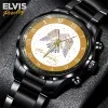 ERP280324L15TTT mk3 Elvis Presley Black Stainless Steel Hand Watch IDF894033 Idea Fanatic