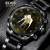 ERP280324L16DKD MK2 Elvis Presley Black Stainless Steel Hand Watch IDF894035 Idea Fanatic