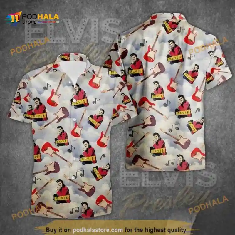 Elvis Presley Funny Hawaiian Shirt Guitar Lead Pattern Rock Music Gift Elvis Presley Funny Hawaiian Shirt IDF154432 Idea Fanatic