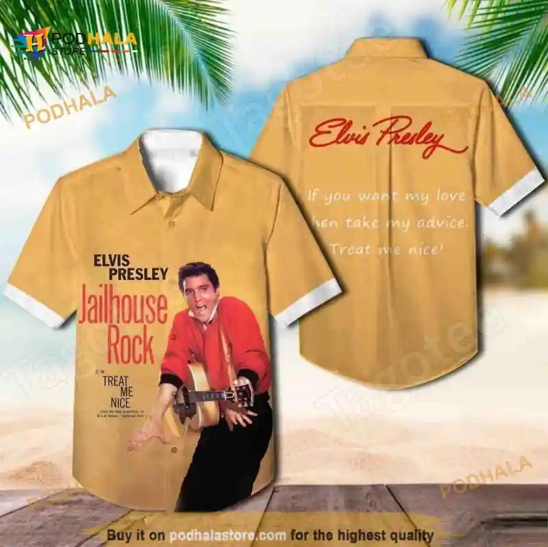 Elvis Presley Funny Hawaiian Shirt Jailhouse Rock Gift For Music Lovers Elvis Presley Funny Hawaiian Shirt IDF154438 Idea Fanatic