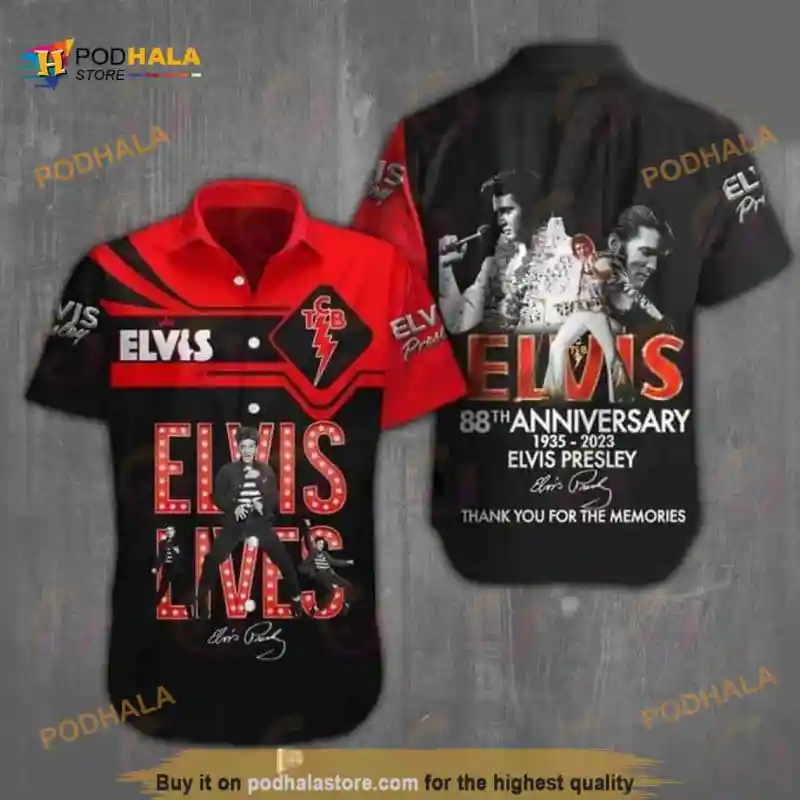 Elvis Presley Funny Hawaiian Shirt Thank You For The Memories Elvis Presley Funny Hawaiian Shirt IDF154450 Idea Fanatic