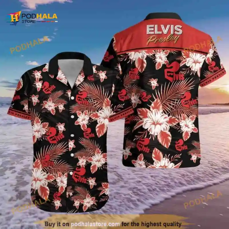 Elvis Presley Funny Hawaiian Shirt Tropical Flower Pattern All Over Print Elvis Presley Funny Hawaiian Shirt IDF154456 Idea Fanatic