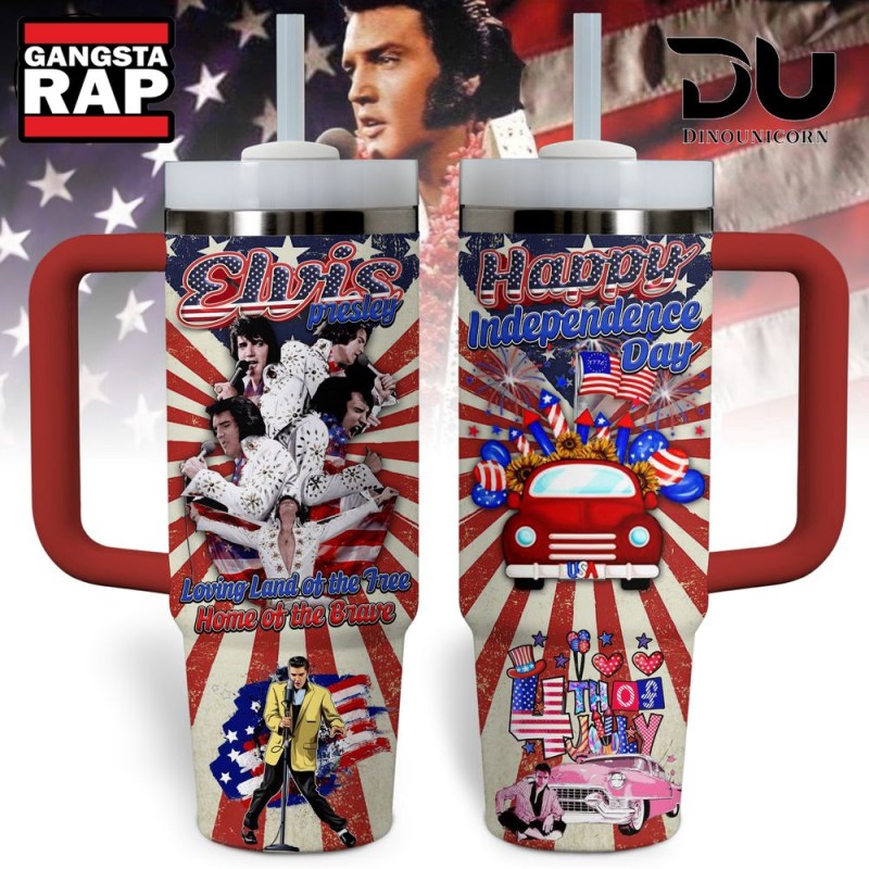 Elvis Presley Happy Independence Day Stanley Tumbler 40oz Elvis Presley Happy Independence Day Stanley Tumbler 40oz IFDD40OZ0092 Idea Fanatic