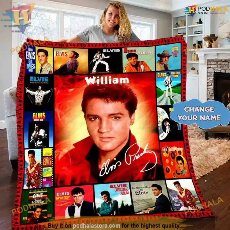 Elvis Presley Rock Blanket Personalized King of Rock Fleece Elvis Presley Rock Blanket, Personalized King of Rock Fleece IDF203095 Idea Fanatic