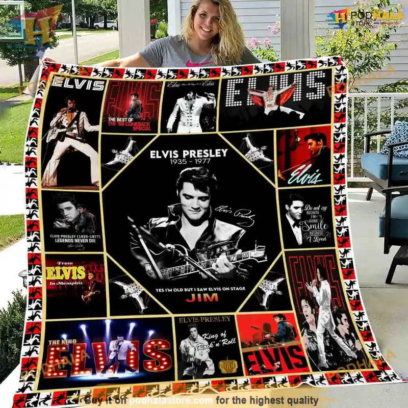 Elvis Presleys Cozy Christmas Unique Personalized Fleece Blanket Elvis Presley's Cozy Christmas, Unique Personalized Fleece Blanket IDF203100 Idea Fanatic