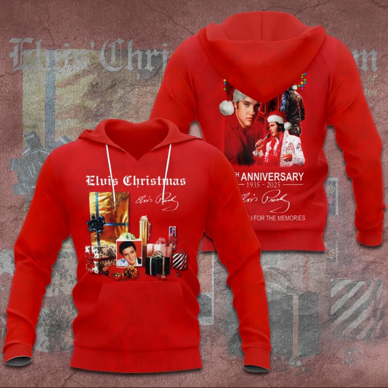 Elvis Presley Apparels GNE1553 Hoodie Elvis Presley Christmas Combo 3D Apparels IFDDCLEC0445 Idea Fanatic