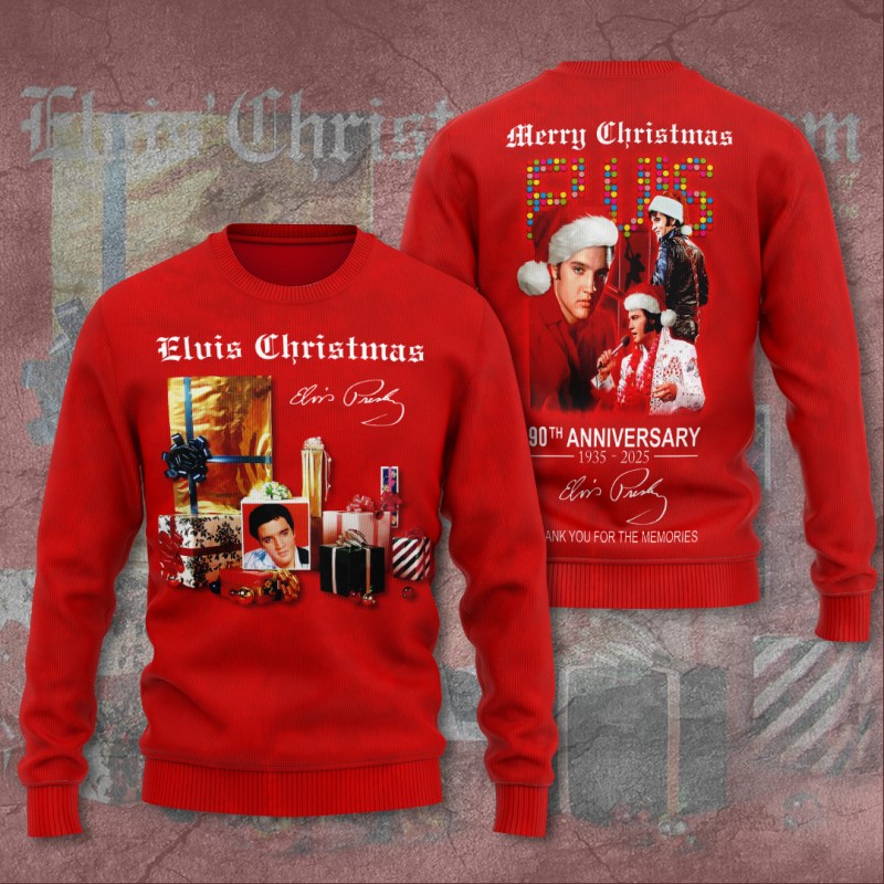 Elvis Presley Apparels GNE1553 Sweatshirt Elvis Presley Christmas Combo 3D Apparels IFDDCLEC0445 Idea Fanatic