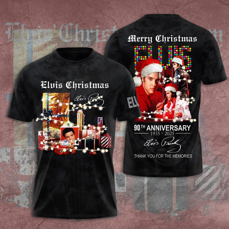 Elvis Presley Apparels GNE1656 T Shirt Elvis Presley Christmas Combo 3D Apparels IFDDCLEC0433 Idea Fanatic