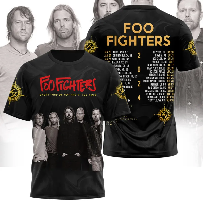 FF280324LNQ18DKD mk1 FOO FIGHTERS Everything or Nothing At All 2024 North American Stadium Tour Hoodie Shirt IDF894084 Idea Fanatic