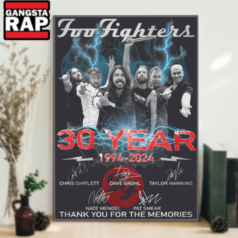 Foo Fighters 30 Years 1994 2024 Music Signature Fans Gift Poster Canvas Art Foo Fighters 30 Years 1994-2024 Music Signature Fans Gift Poster Canvas Art IDFCWA0095 Idea Fanatic