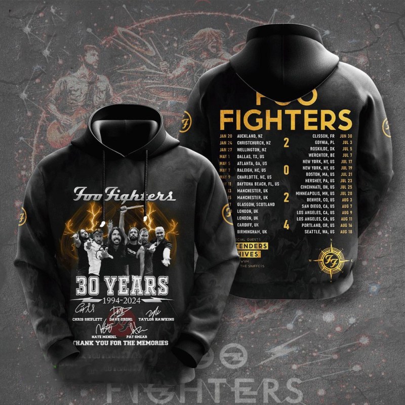 Foo Fighters 30 Years 1994 2024 Signature Tour 2024 Hoodie Shirt Foo Fighters 30 Years 1994-2024 Signature Tour 2024 Hoodie IFDDHD0249 Idea Fanatic