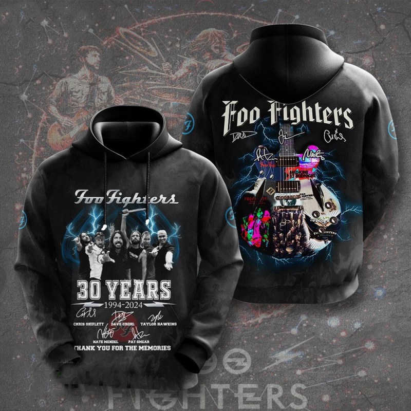 Foo Fighters 30 Years 1994 2024 Thank You For The Memories Signature Hoodie Foo Fighters 30 Years 1994-2024 Thank You For The Memories Signature Hoodie IFDDHD0250 Idea Fanatic