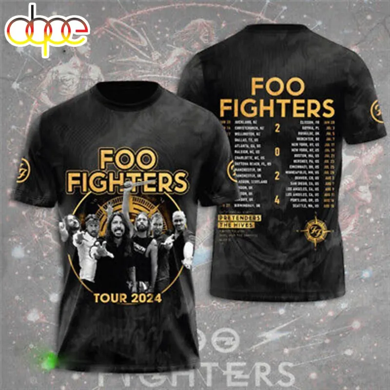 Foo Fighters Band Tour US 2024 Shirt Rock Band 3D T Shirt For Men Women Foo Fighters Band Tour US 2024 T-Shirt IDF178084 Idea Fanatic