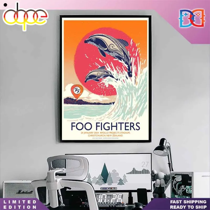 Foo Fighters Tour 24 January 2024 New Zealand Apollo Projects Stadium Home Decor Poster Foo Fighters Tour 2024 New Zealand Apollo Projects Stadium Poster IDF168566 Idea Fanatic