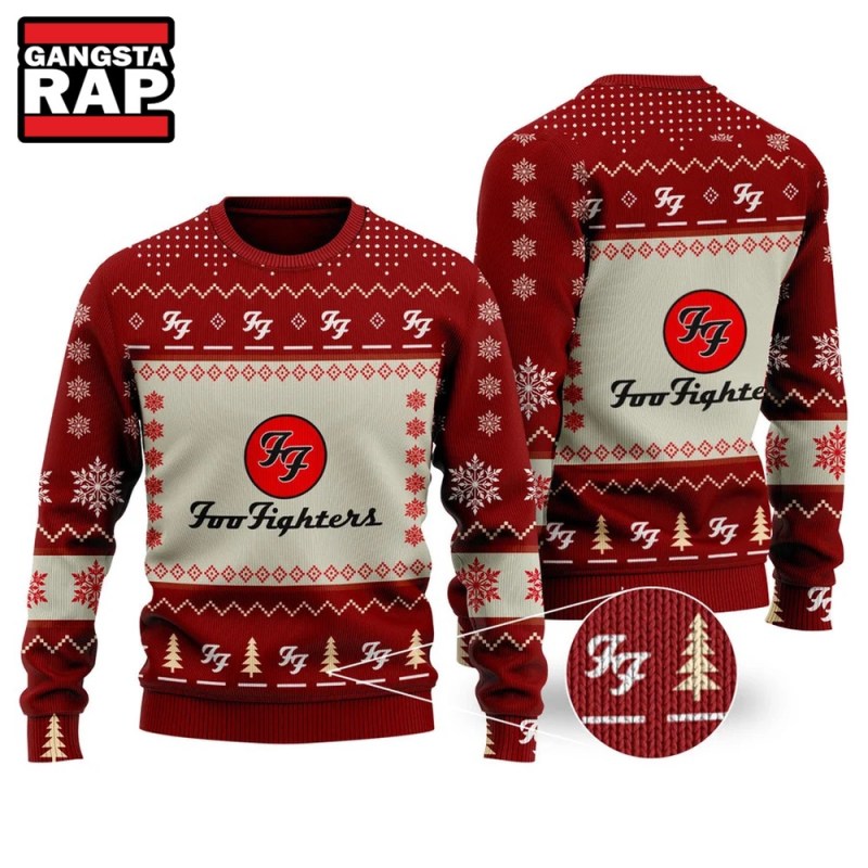 Foo Fighters Ugly Christmas Sweater Foo Fighters Ugly Christmas Sweater IFDDUSW0023 Idea Fanatic