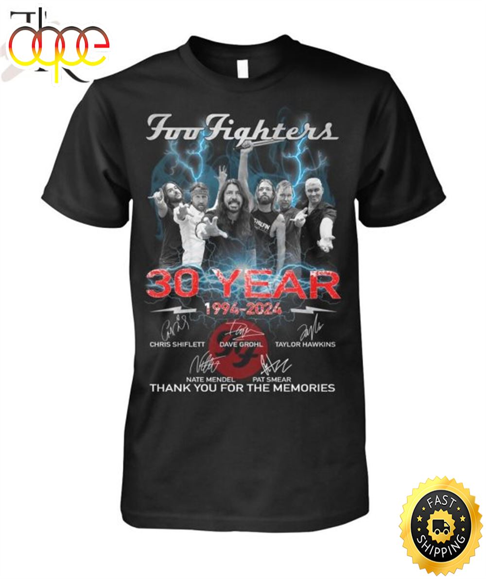 Foo Fighters 30 Years 1994 2024 Thank You For The Memories Unisex T Shirt p1zzq3 Foo Fighters 30 Years 1994 ? 2024 Unisex T-Shirt IDF155541 Idea Fanatic