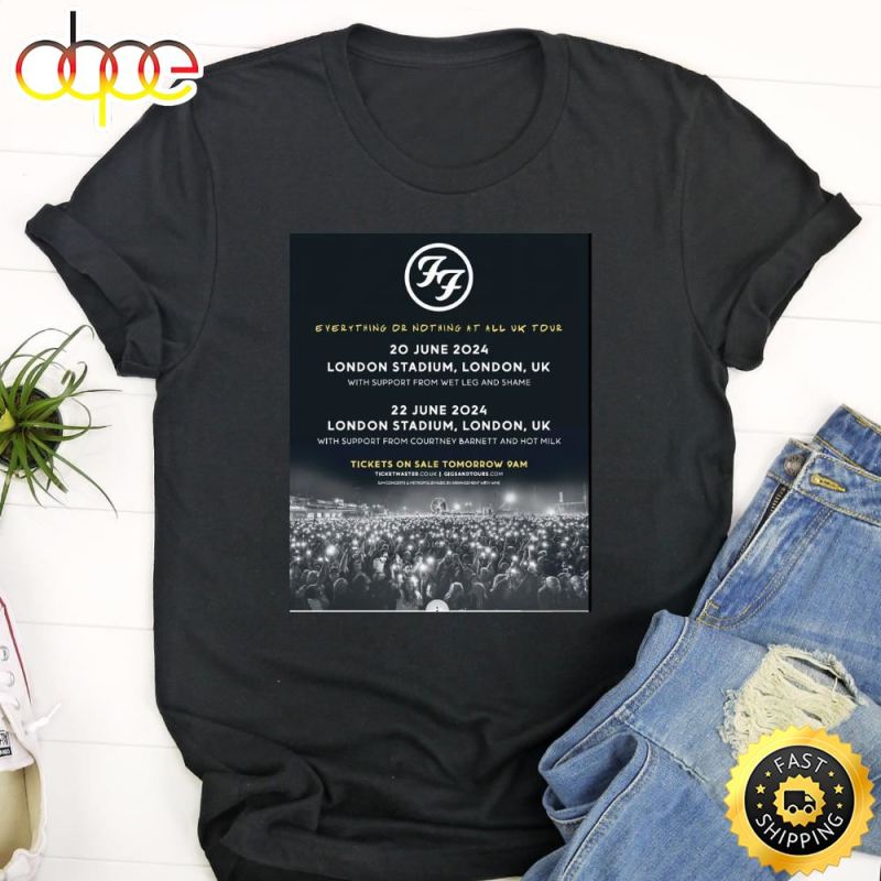 Foo Fighters Uk Tour Dates London 2024 Newspaper Advert Unisex T Shirt fajwuk Foo Fighters Uk Tour Dates London 2024 Unisex T-Shirt IDF155569 Idea Fanatic
