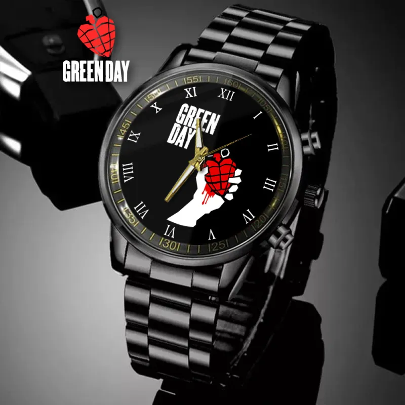 GRD030424L45DKD mk2 Green Day Black Stainless Steel Hand Watch IDF896424 Idea Fanatic