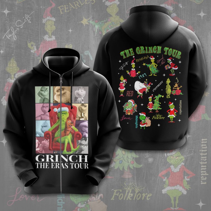 Grinch x Taylor Swift 3D Apparels VANDH1602 Hanh Zip Hoodie Taylor Swift Combo 3D Apparels IFDDCLEC0218 Idea Fanatic