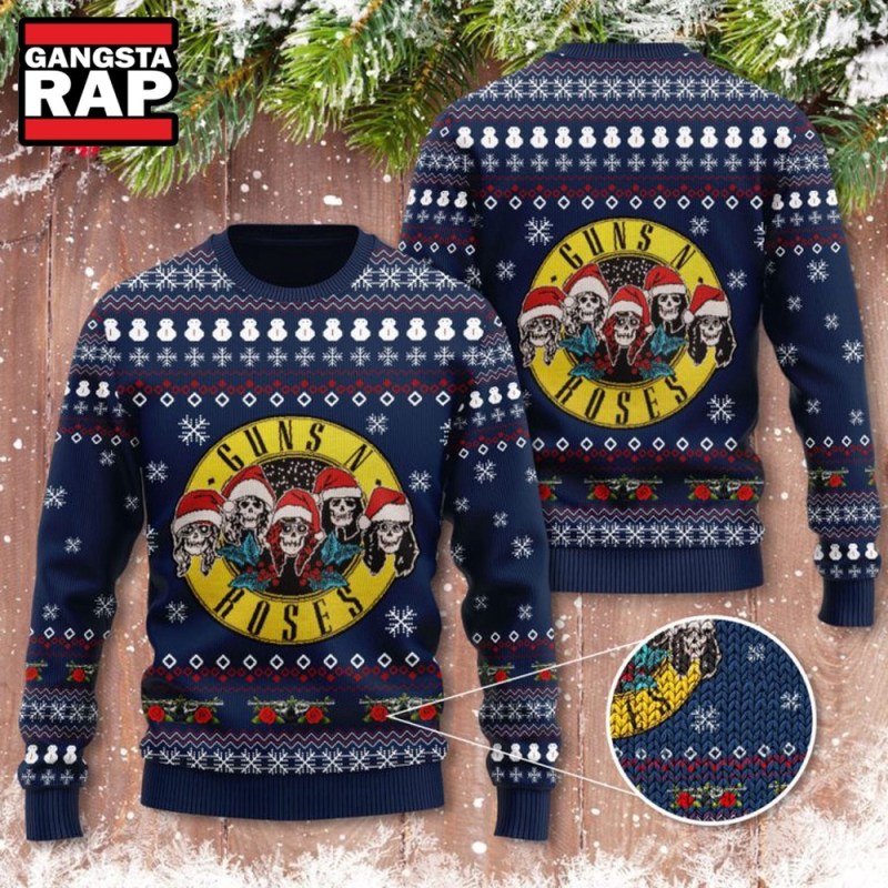 Guns N Roses Music Lover Ugly Christmas Sweater Guns N’ Roses Music Lover Ugly Christmas Sweater IFDDUSW0050 Idea Fanatic