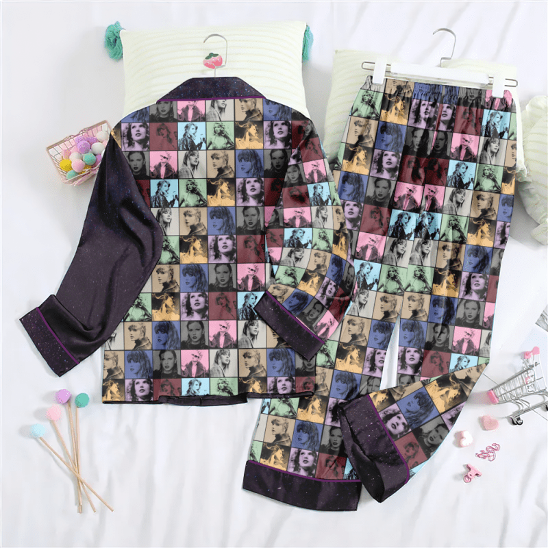 HOATT3751 Button Down Pajamas Set Taylor Swift 02 1 Taylor Swift Premium Button Down Pajamas Set IFDDBDP0017 Idea Fanatic