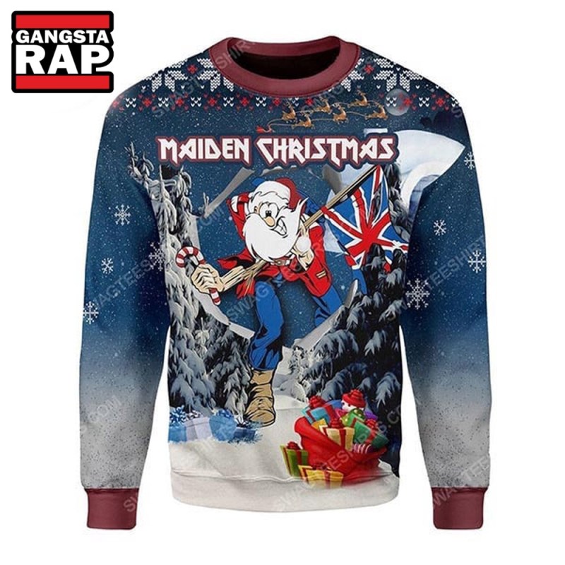 Iron Maiden Santa Meme Ugly Christmas Sweater Iron Maiden Santa Meme Ugly Christmas Sweater IFDDUSW0061 Idea Fanatic