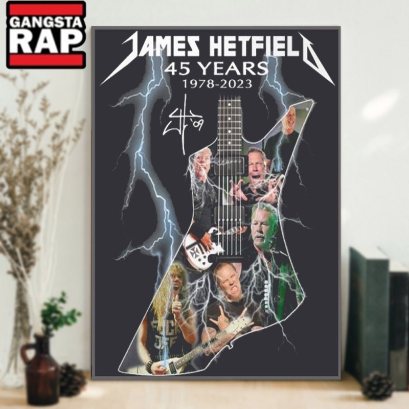 James Hetfield Metallica Band 45 Years Signature Wall Art Poster Canvas James Hetfield Metallica Band 45 Years Signature Wall Art Poster Canvas IDFCWA0028 Idea Fanatic