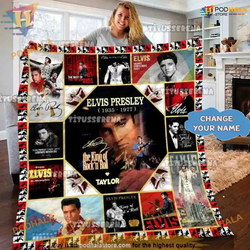 King of Rock Unique Elvis Presley Fleece Blanket King of Rock Unique Elvis Presley Fleece Blanket IDF203144 Idea Fanatic