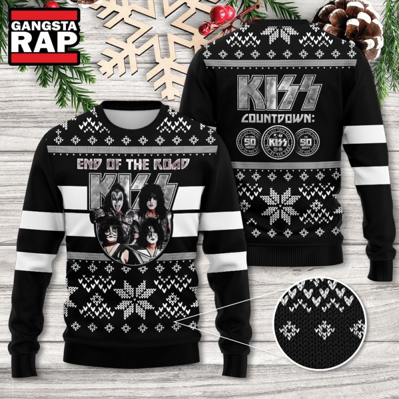 Kiss Band End Of The Road 3D Ugly Christmas Sweater Kiss Band End Of The Road 3D Ugly Christmas Sweater IFDDUSW0004 Idea Fanatic