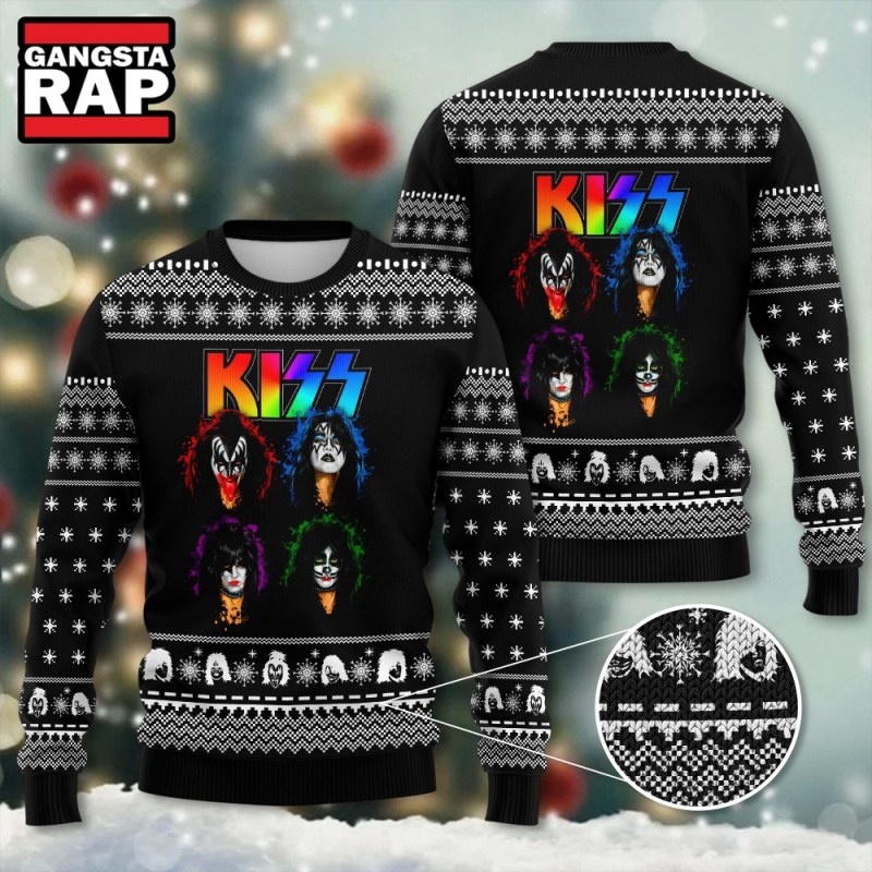 Kiss Band Fans Lover Graphics Ugly Christmas Sweater Kiss Band Fans Lover Graphics Ugly Christmas Sweater IFDDUSW0011 Idea Fanatic