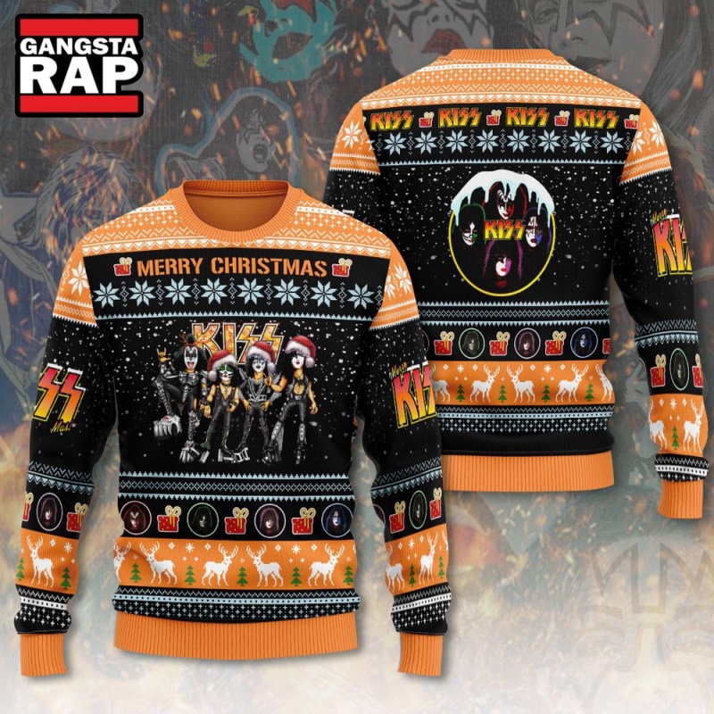 Kiss Band Graphics Design Ugly Christmas Sweater Kiss Band Graphics Design Ugly Christmas Sweater IFDDUSW0176 Idea Fanatic