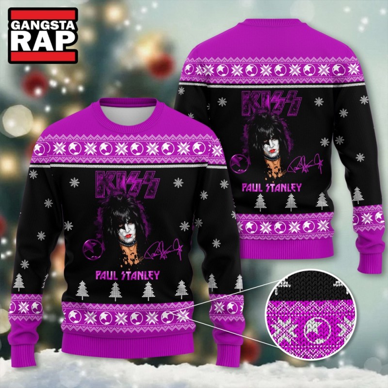 Kiss Band Paul Stanley Ugly Christmas Sweater Kiss Band Paul Stanley Ugly Christmas Sweater IFDDUSW0171 Idea Fanatic