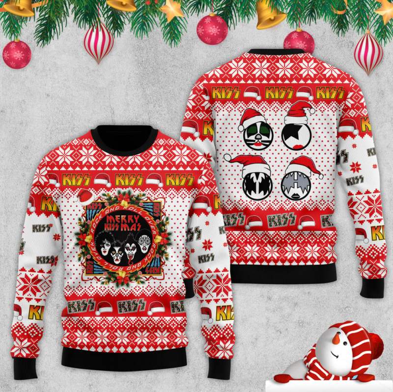 Kiss Band Rock Fans Gift Ugly Christmas Sweater Kiss Band Rock Fans Gift Ugly Christmas Sweater IFDDUSW0168 Idea Fanatic