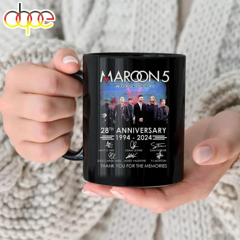 Maroon 5 World Tour 28th Anniversary 1994 2024 Thank You For The Memories Signatures Mug Maroon 5 World Tour 28th Anniversary 1994-2024 Signatures Mug IDF180626 Idea Fanatic