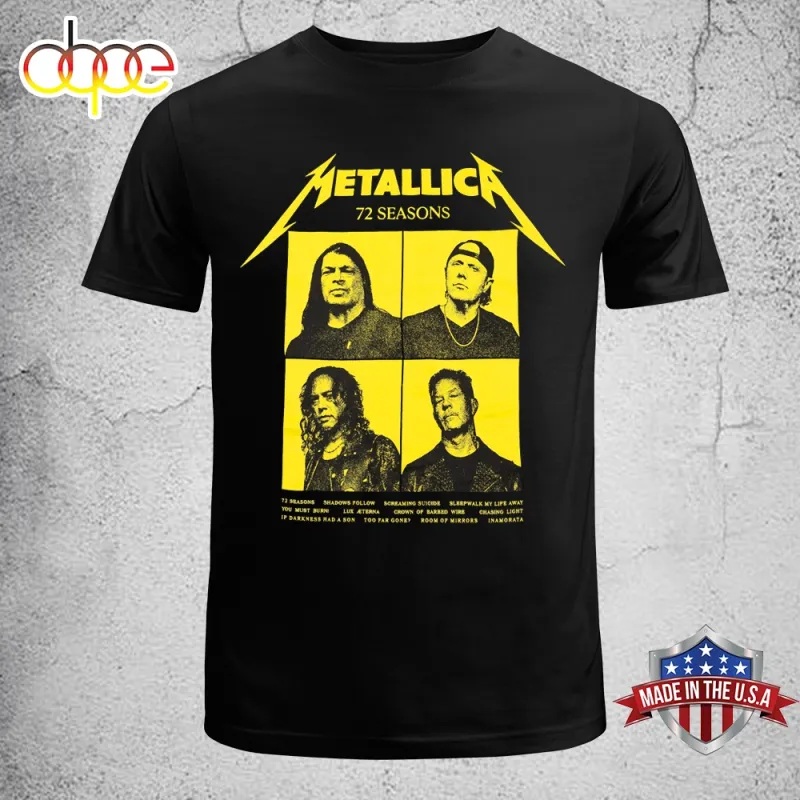 Metallica 72 Seasons Four Faces Unisex T Shirt Metallica 72 Seasons Four Faces Unisex T-Shirt IDF1811400 Idea Fanatic