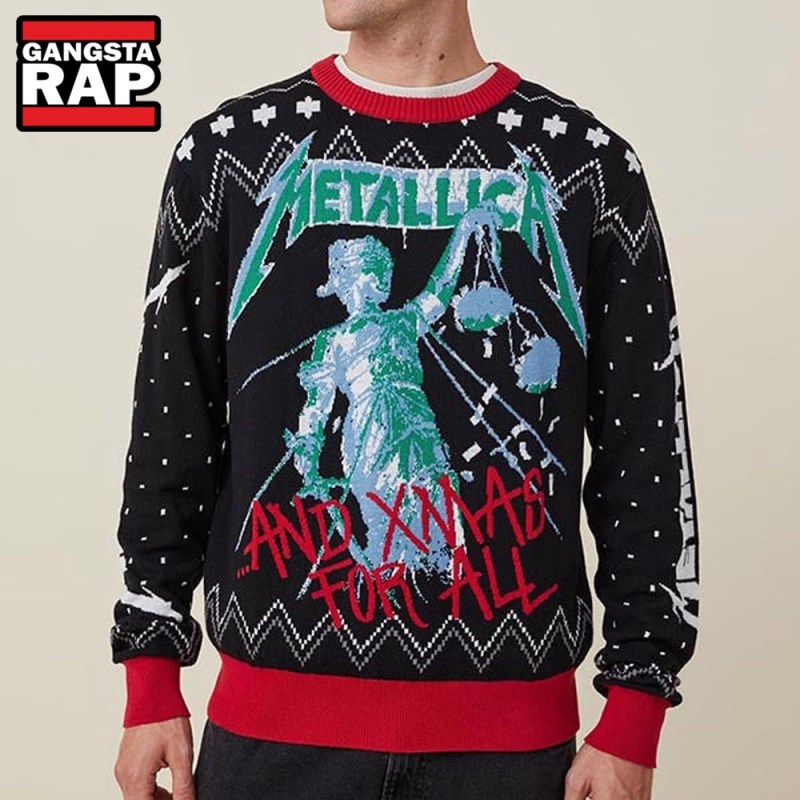 Metallica And Xmas For All Xmas Gifts Ugly Christmas Sweater Metallica And Xmas For All Xmas Gifts Ugly Christmas Sweater IFDDUSW0160 Idea Fanatic