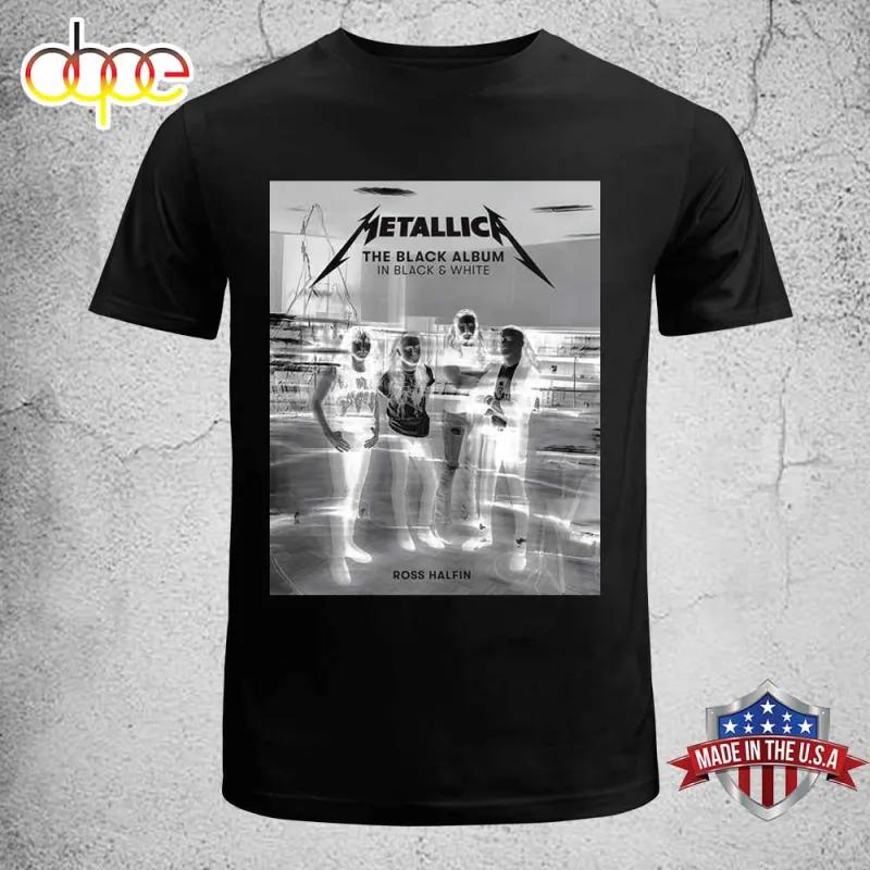 Metallica The Black Album In Black White Unisex T Shirt 1 Metallica The Black Album In Black & White Unisex T-Shirt IDF179046 Idea Fanatic