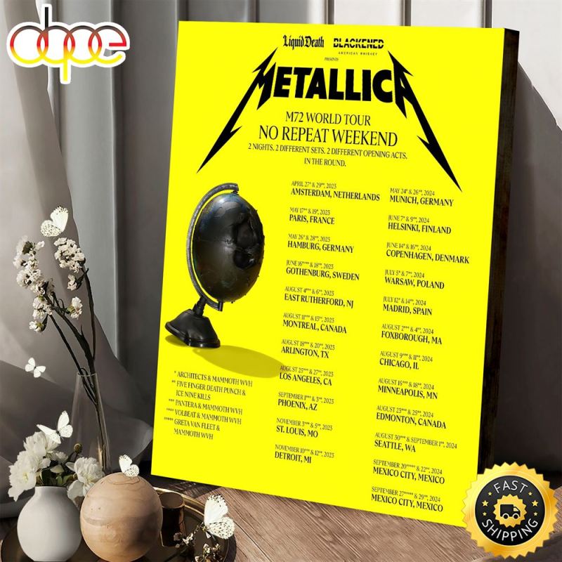 Metallica M72 World Tour No Repeat Weekend Art Decor Poster Canvas Metallica M72 World Tour No Repeat Weekend Art Decor Poster Canvas IDF98722 Idea Fanatic