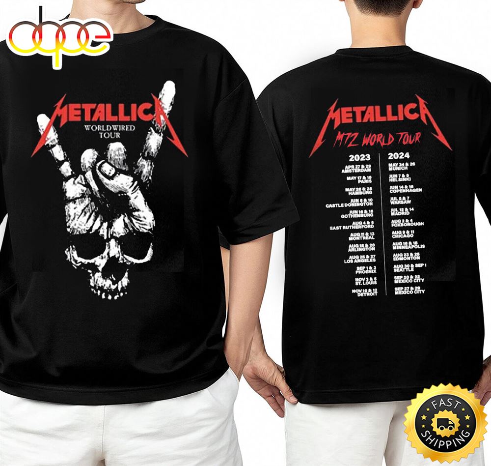 Metallica Metal Band World Tour 2023?2024 T-Shirt IDF158201 1 Idea Fanatic Metallica Metal Band Worldwired Tour M72 World Tour 2023 2024 T Metallica Metal Band World Tour 2023?2024 T-Shirt IDF158201 Idea Fanatic